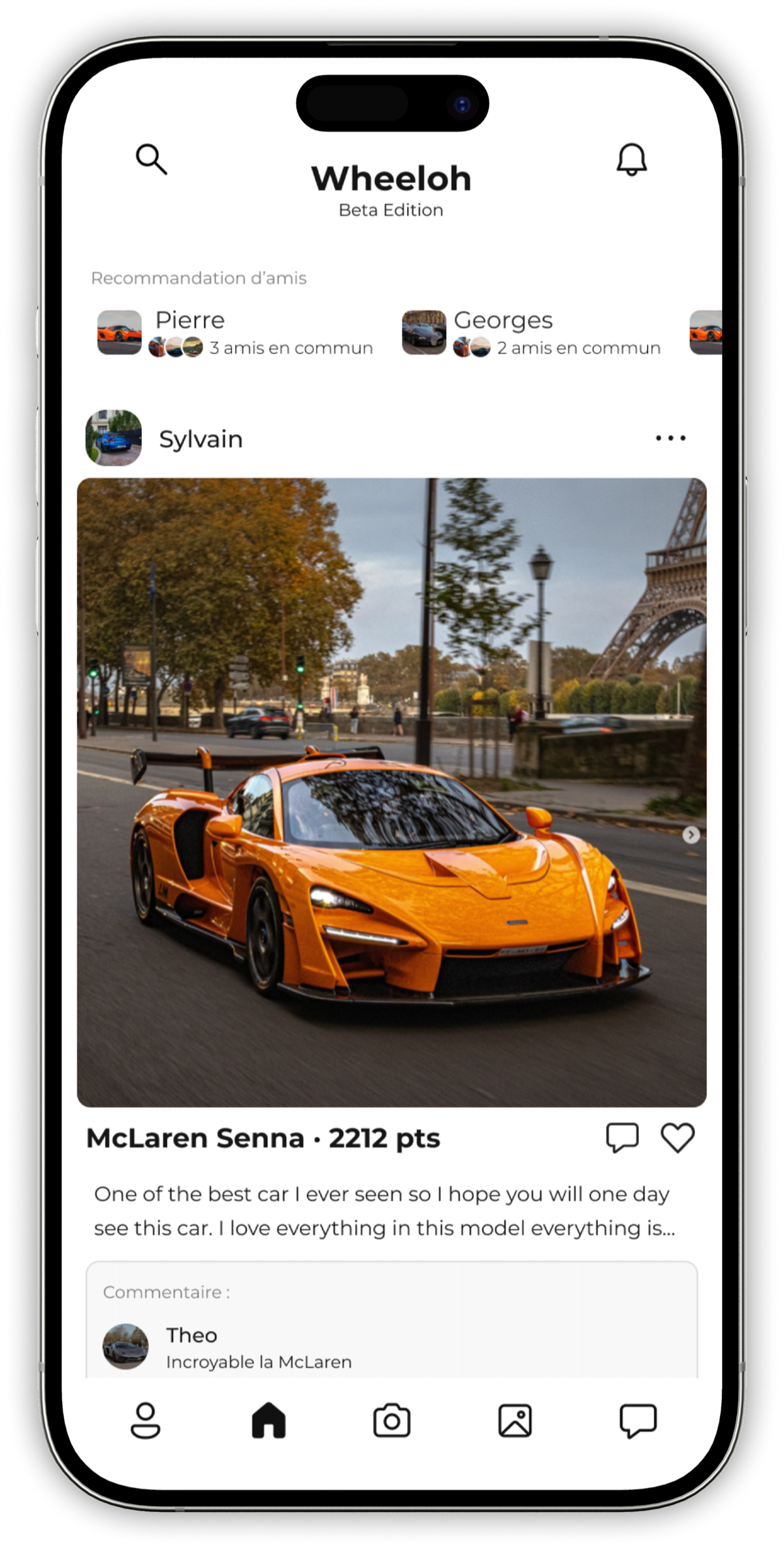 Sharing a car spot in the Wheeloh community feed